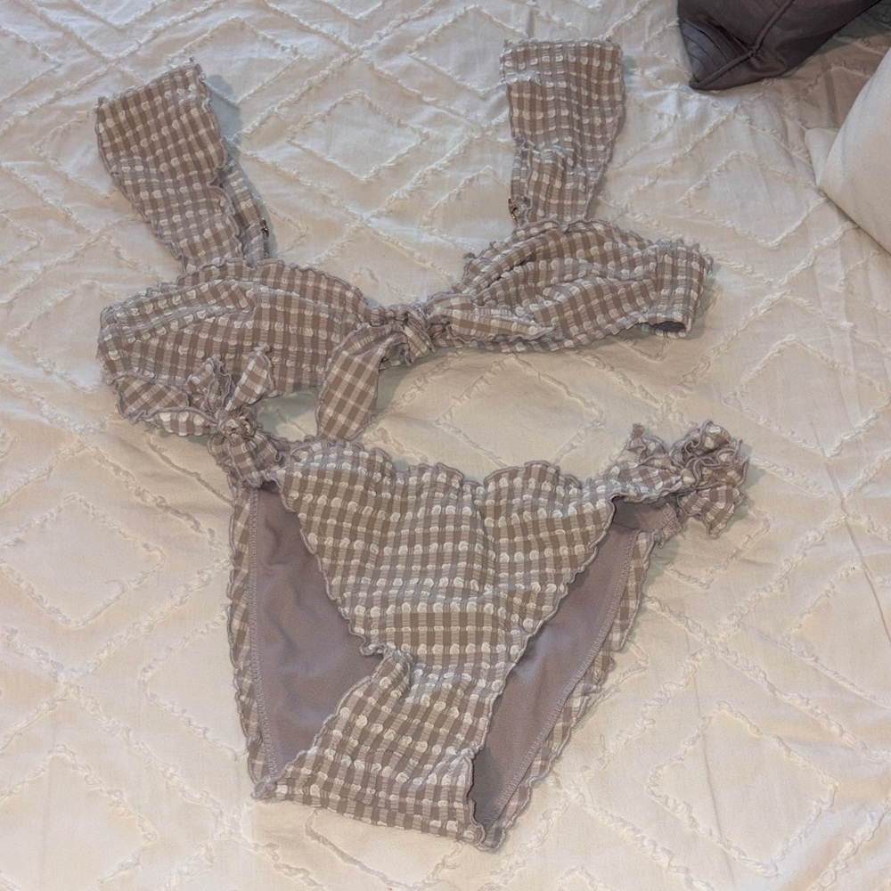 Adore me bathing suit set Checkered size small new nwot